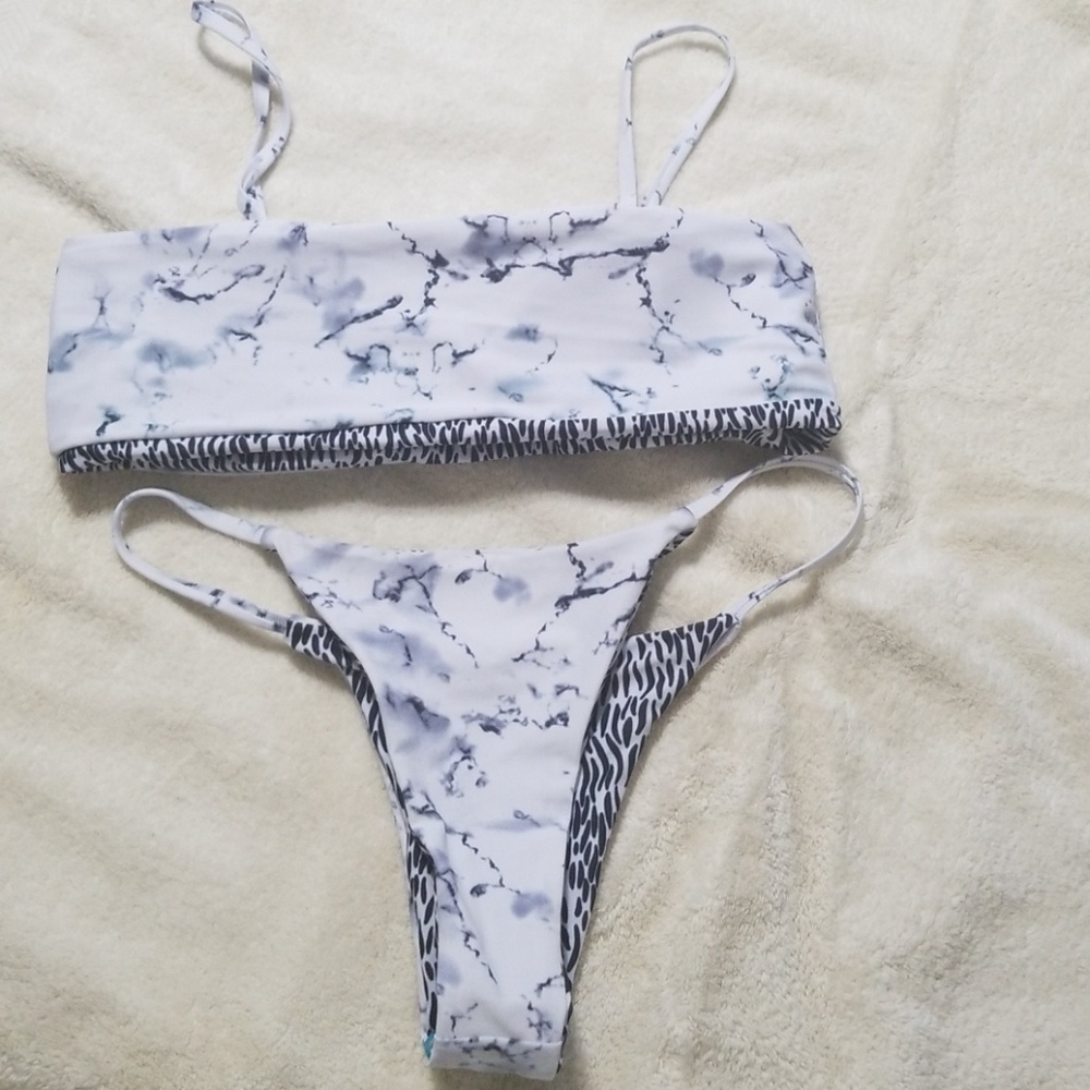 Marble pattern bikini set - Picture 3 of 3